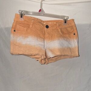 Mossimo Supply Co. Orange and White Jean Shorts